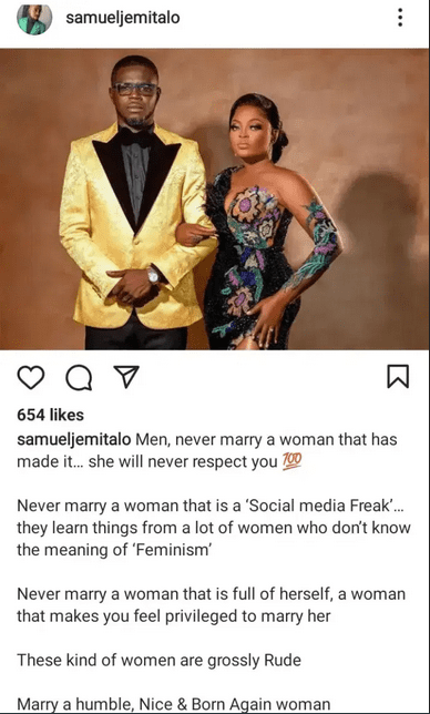 Don't Marry a Woman Is Richer Than You, She'll Never Respect You' –  Samuel Jemitalo Reacts to JJC Skillz Broken Marriage to Funke Akindele