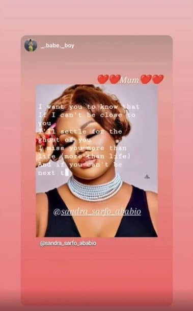 Sandra Ababio post about missing LilWin