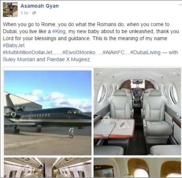 Asamoah Gyan_private jet