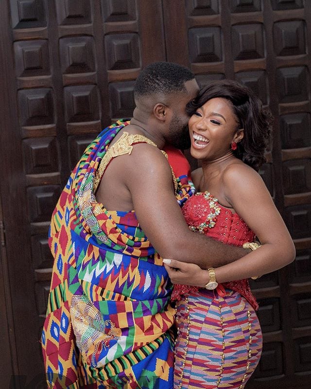Kennedy Osei and wife Tracy during their traditional marriage in 2020