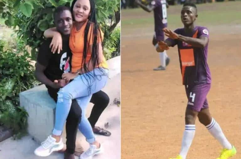 Liberian footballer Mohammed Agogo Barry and his girlfriend