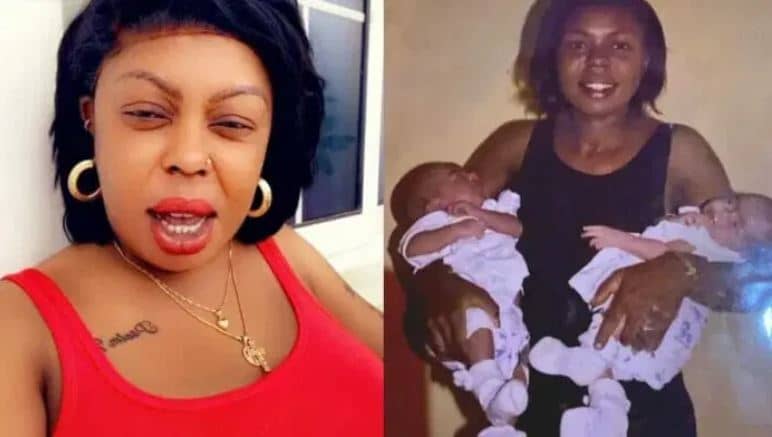 Afia Schwarzenegger and her twins when they were toddlers