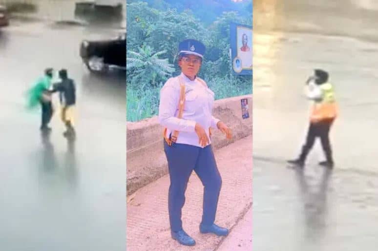 Netizens Applaud Beautiful Policewoman With Shape For Directing Traffic In Heavy Rains